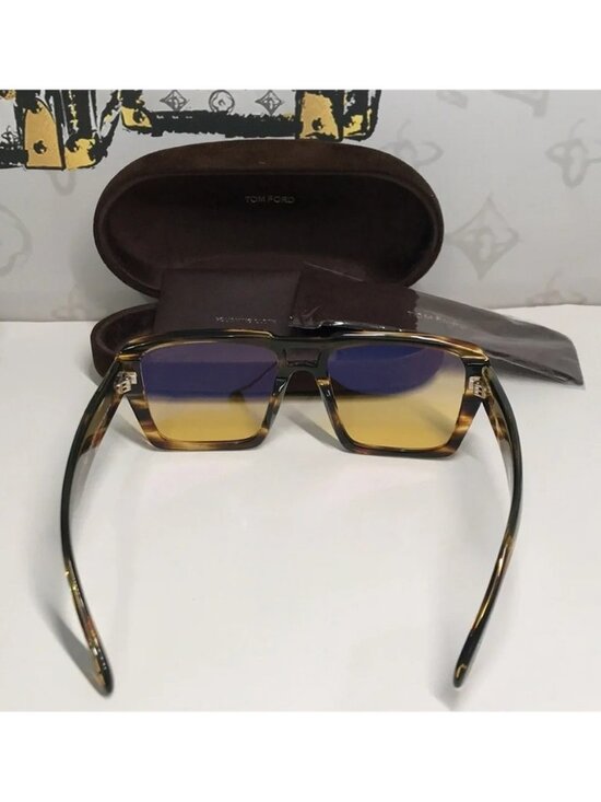 New Authentic Tom Ford TF1153 52E “Redford” Sunglasses – Dark Havana with Yellow main image 11